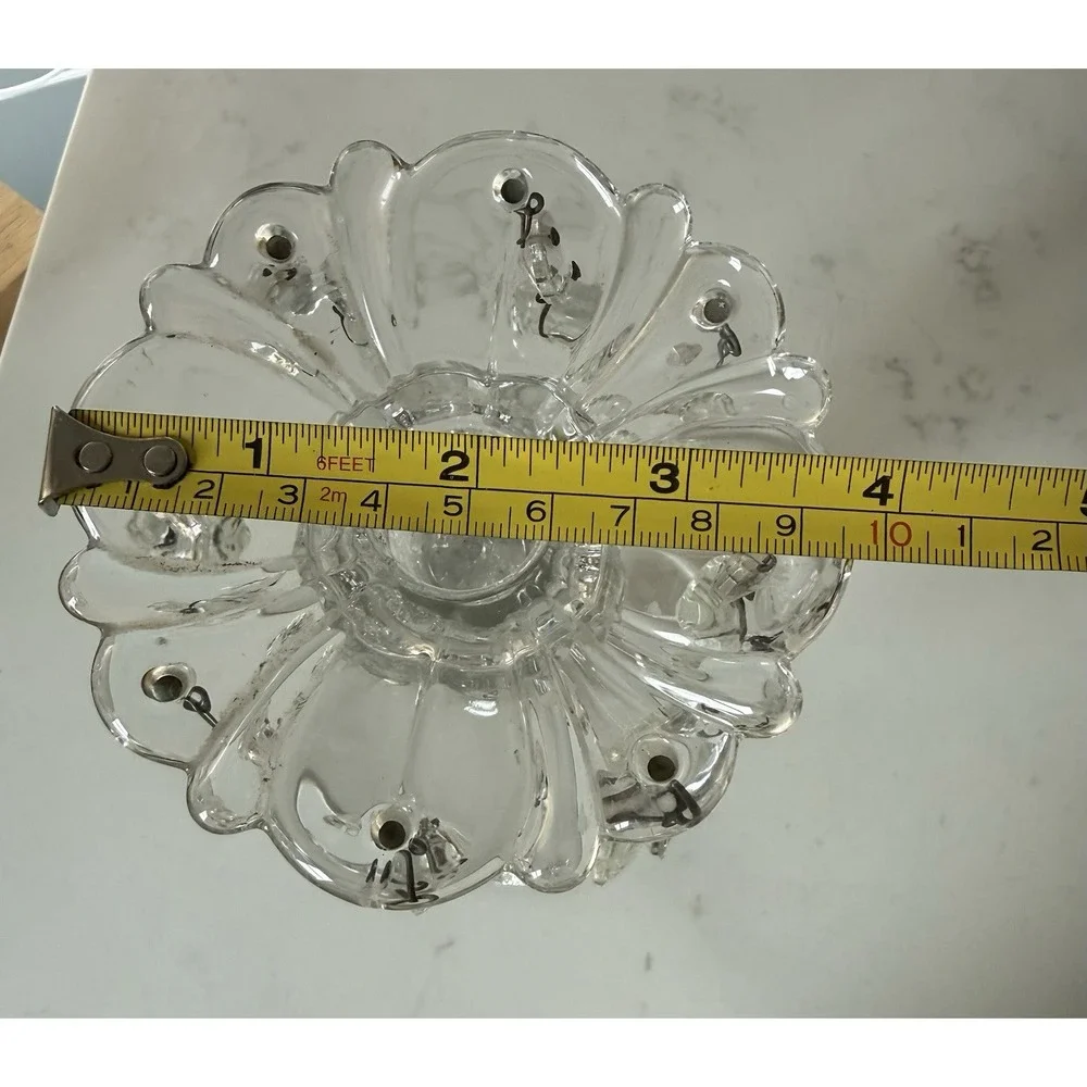 Heisey QUEEN ANN 8 inch w Crystal PRISMS Candleholder French Chic